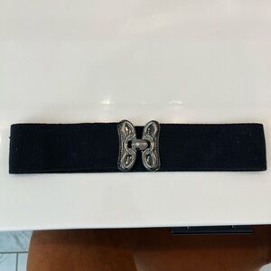 Betsey Johnson Black Belt with Silver Accent